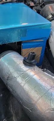 Trial fitting the enclosure alongside the intake pipe
